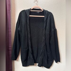 RB23 AAMILIFE Black open sweater cardigan with pockets size extra small